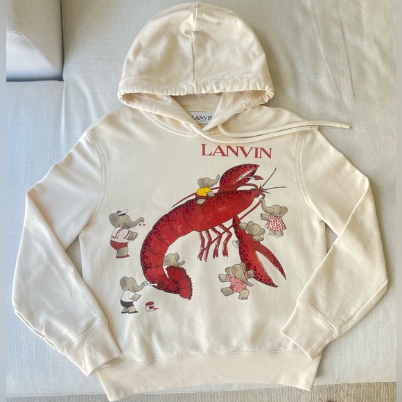 LANVIN - Embellished Babar Lobster Graphic Hoodie - XS - Picture 4 of 9